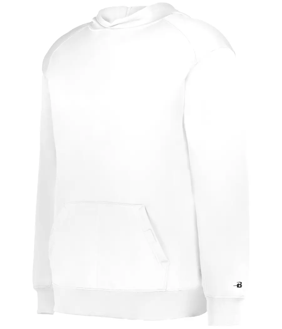 Badger Sport Youth Performance Fleece Hoodie in White
