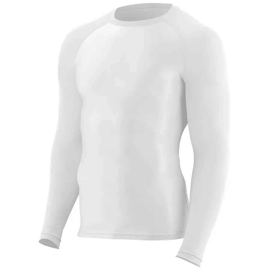 Augusta Youth Hyperform Compression Long Sleeve Tee in White