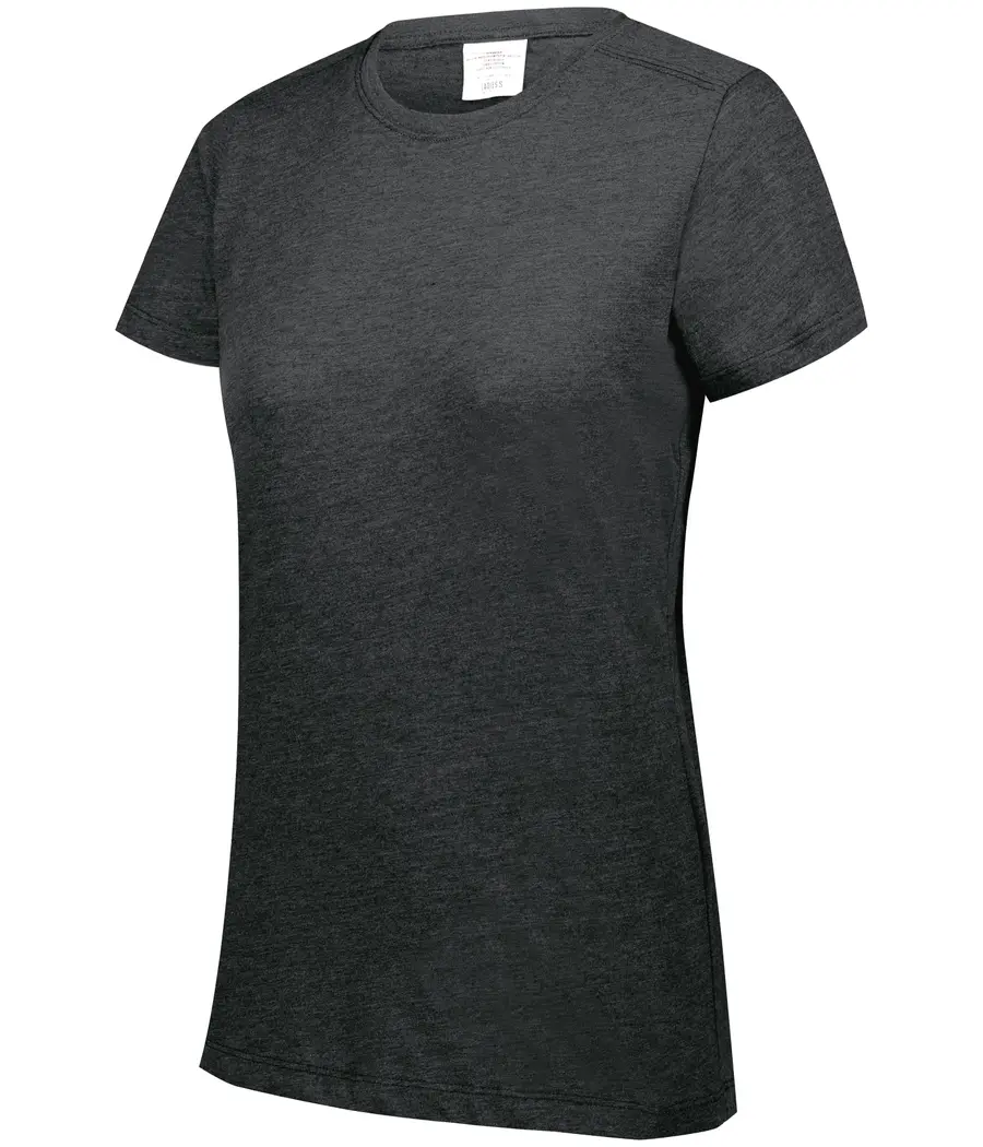 Augusta Ladies Tri-Blend Tee in Black Heather