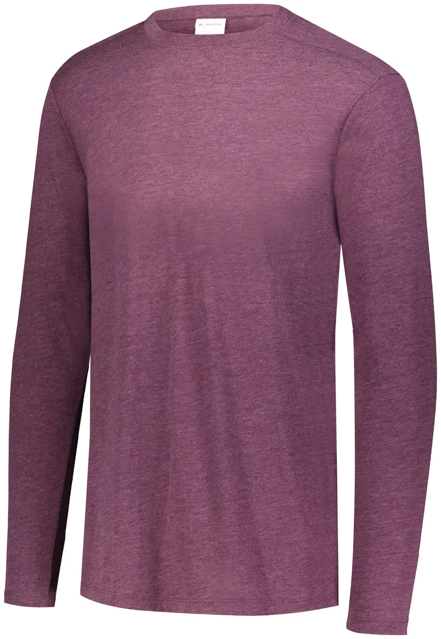 Augusta Tri-Blend Long Sleeve Tee in Maroon Heather