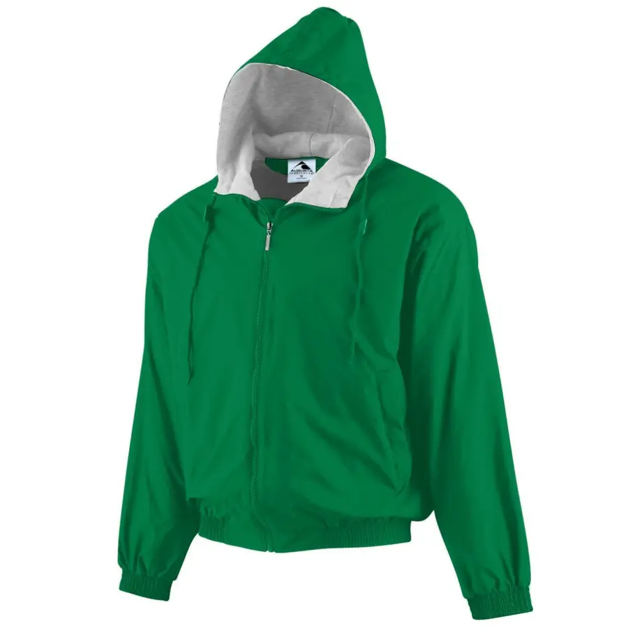 Augusta Hooded Taffeta Jacket/Fleece Lined in Kelly