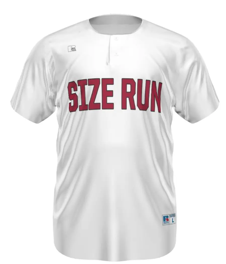 Russell Youth FreeStyle Sublimated Two-Button Baseball Jersey in White