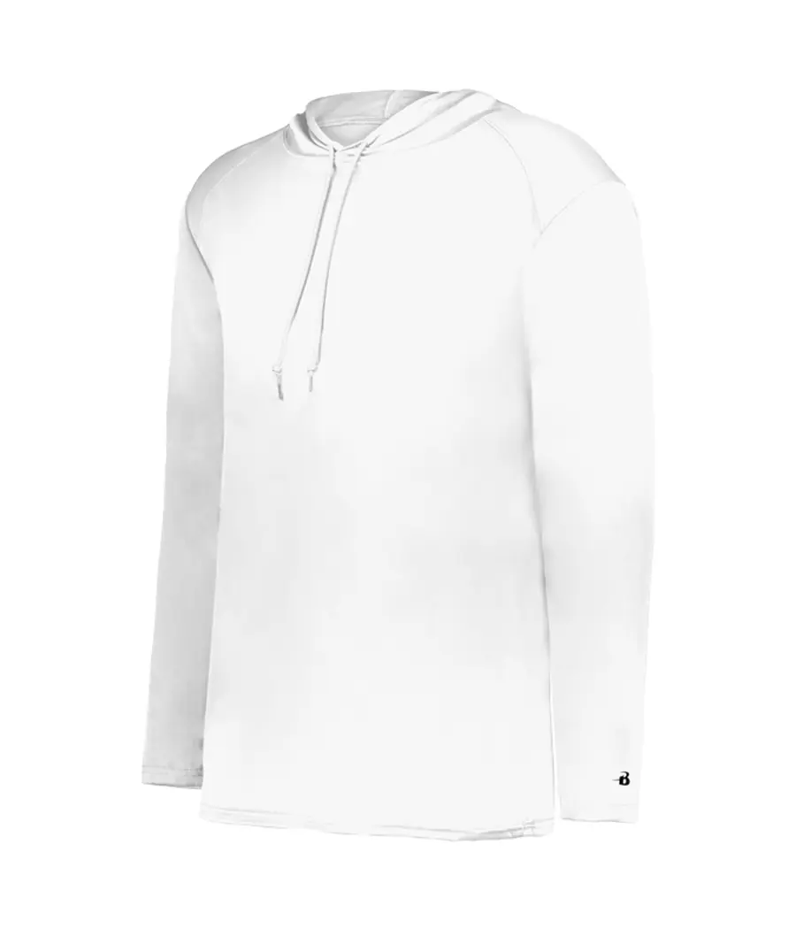 Badger Sport B-Core Long Sleeve Hoodie in White