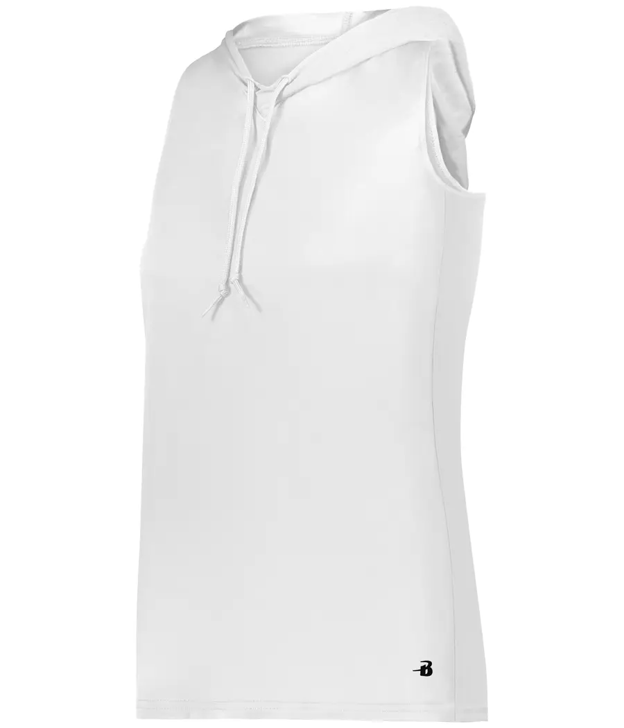 Badger Sport Ladies B-Core Racerback Hoodie in White