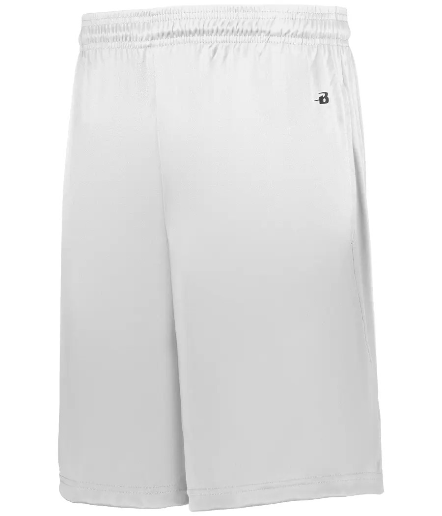 Badger Sport B-Core Pocketed Shorts in White