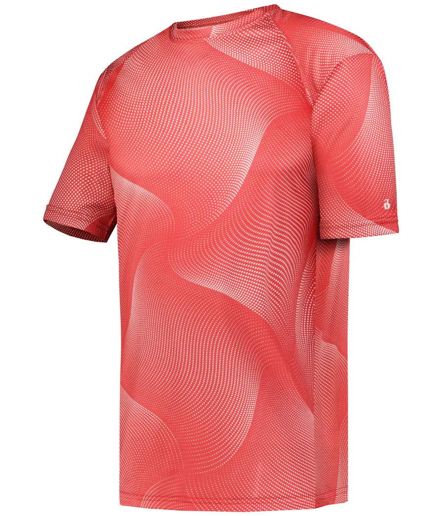 Badger Sport Warp Short Sleeve TEE in Red Warp