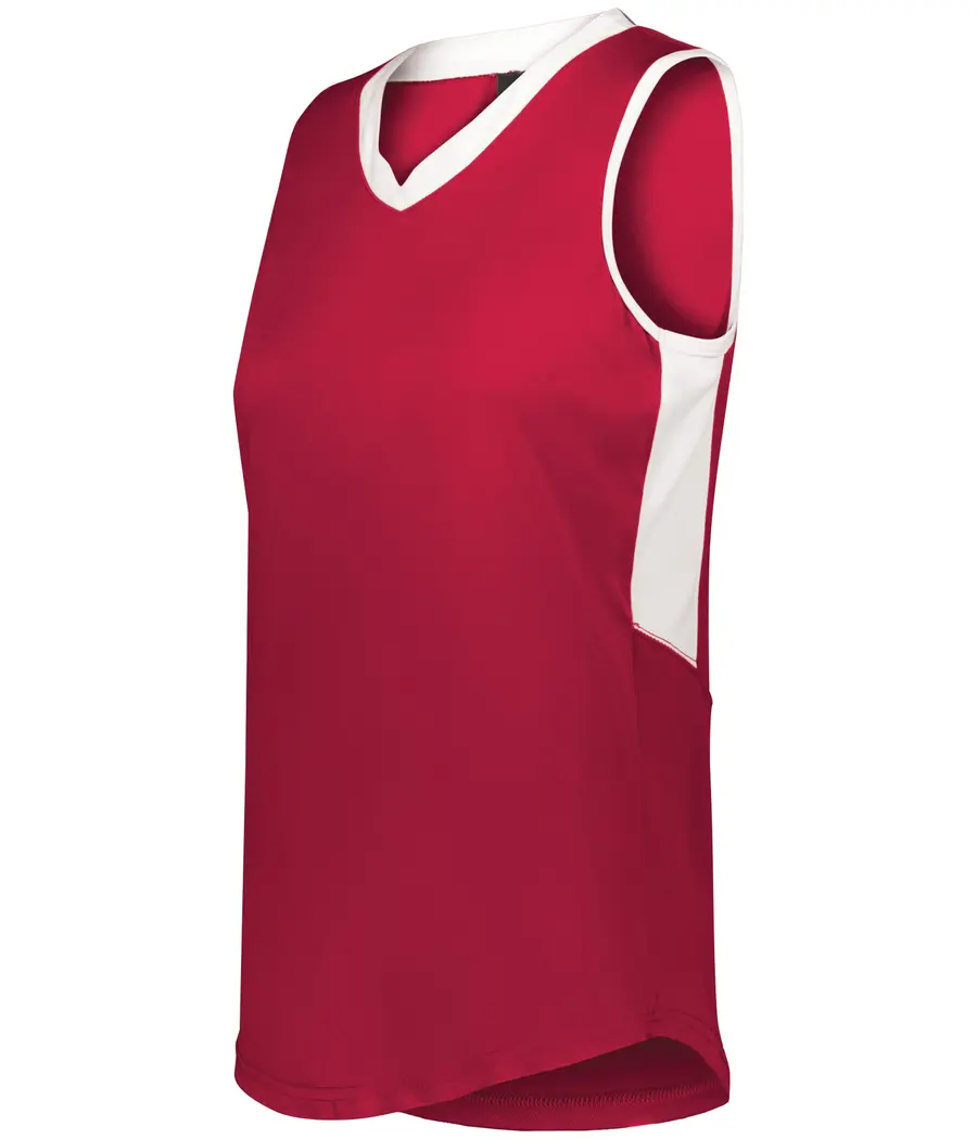 Alleson Athletic Girls Slide Sleeveless Softbal in Red/White