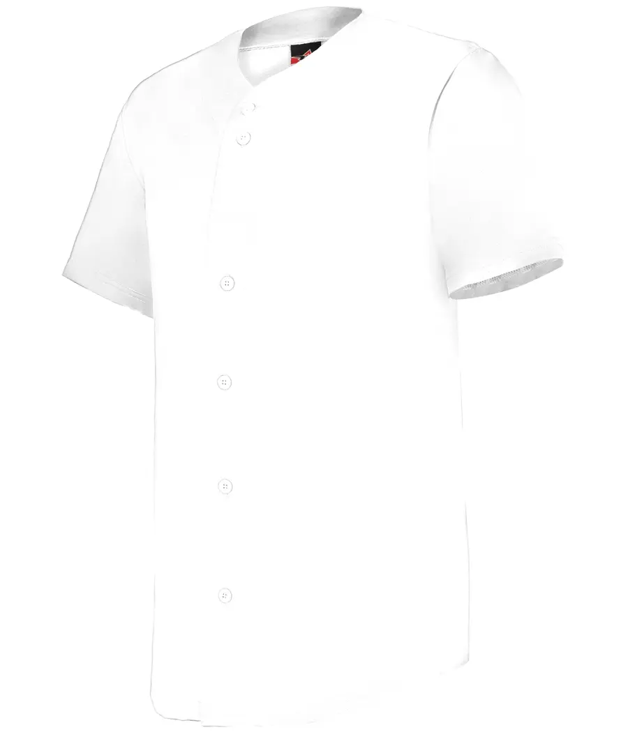 Alleson Athletic Full-Button Lightweight Baseball Jersey in White
