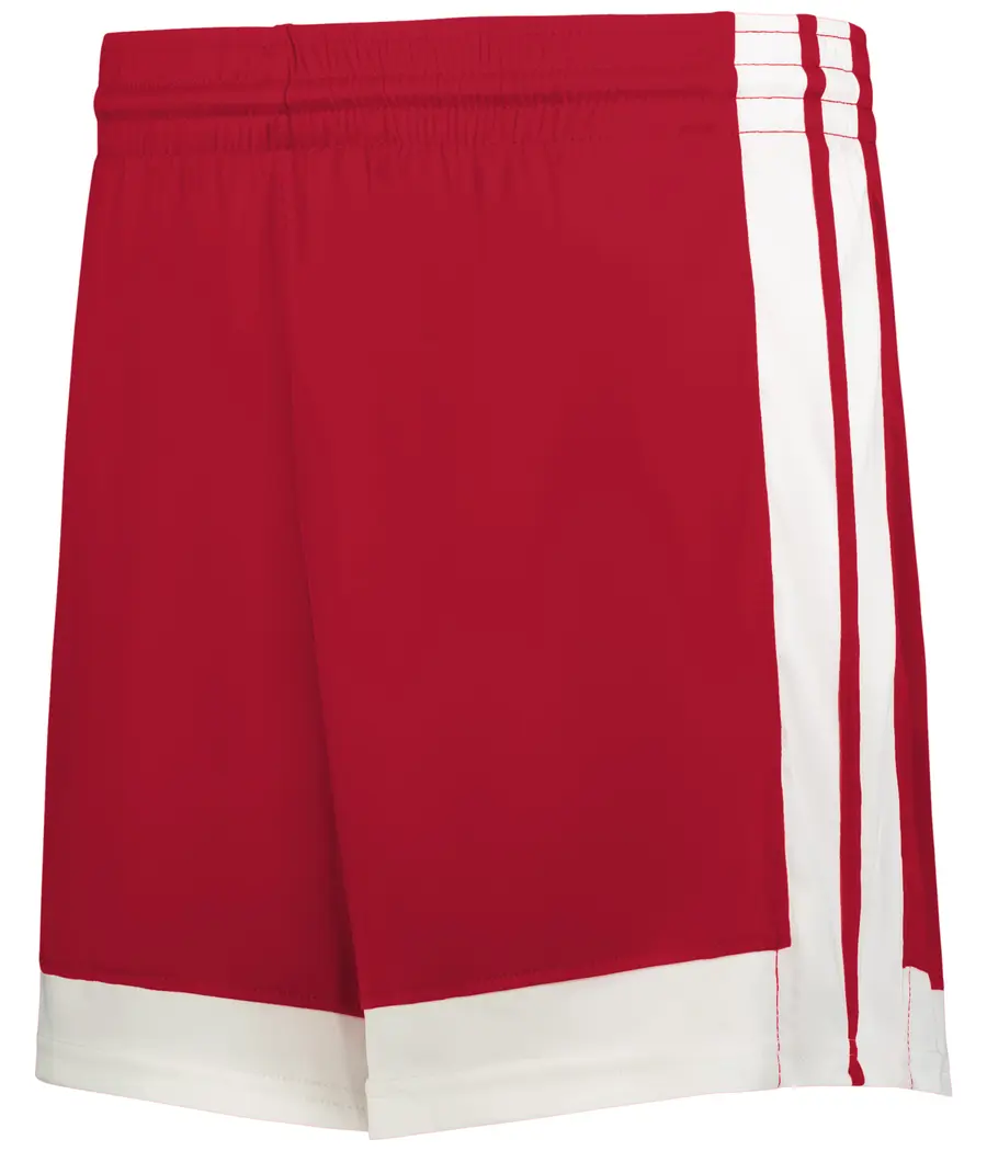 Alleson Athletic SINGLE-PLY 5" BASKETBALL SHORTS in Red/White