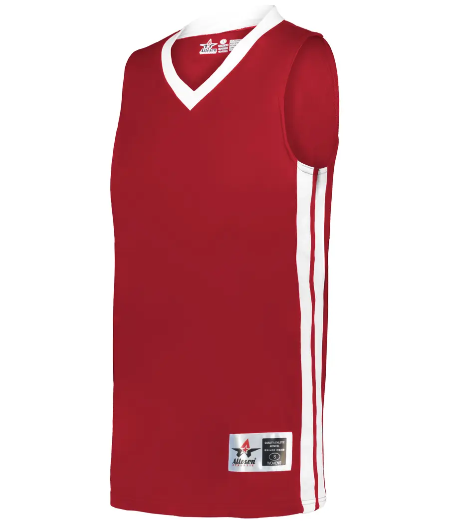 Alleson Athletic Ladies Single-PLY Basketball Jersey in Red/White
