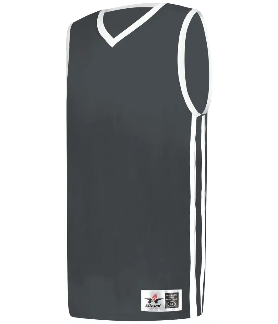 Alleson Athletic Single-PLY Basketball Jersey in Graphite/White