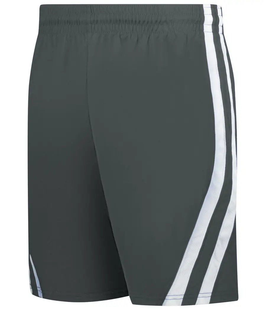 Alleson Athletic Single-PLY Basketball Shorts in Graphite/White