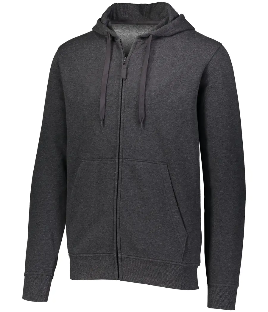 Augusta 60/40 Fleece Full Zip Hoodie in Carbon Heather