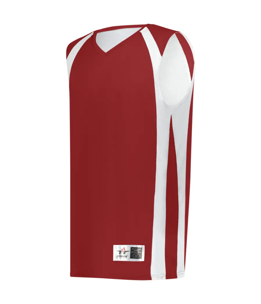 Alleson Athletic Youth Double-PLY Reversible Basketball Jersey in Forest/White