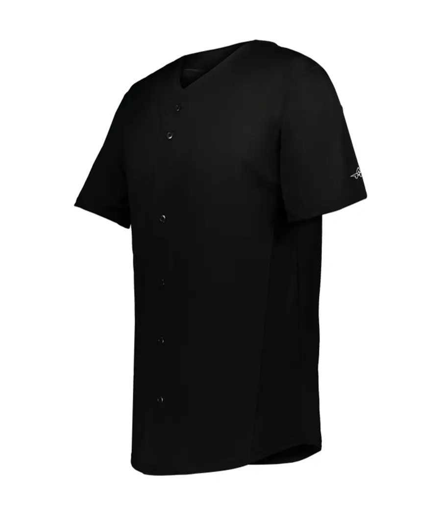 Alleson Athletic Youth Crush Full-Button Baseball Jersey in Black/Black