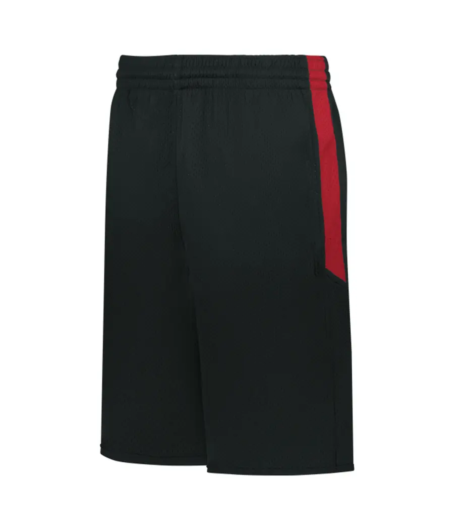 Alleson Athletic Youth Single-PLY Reversible Basketball Shorts in Black/Red