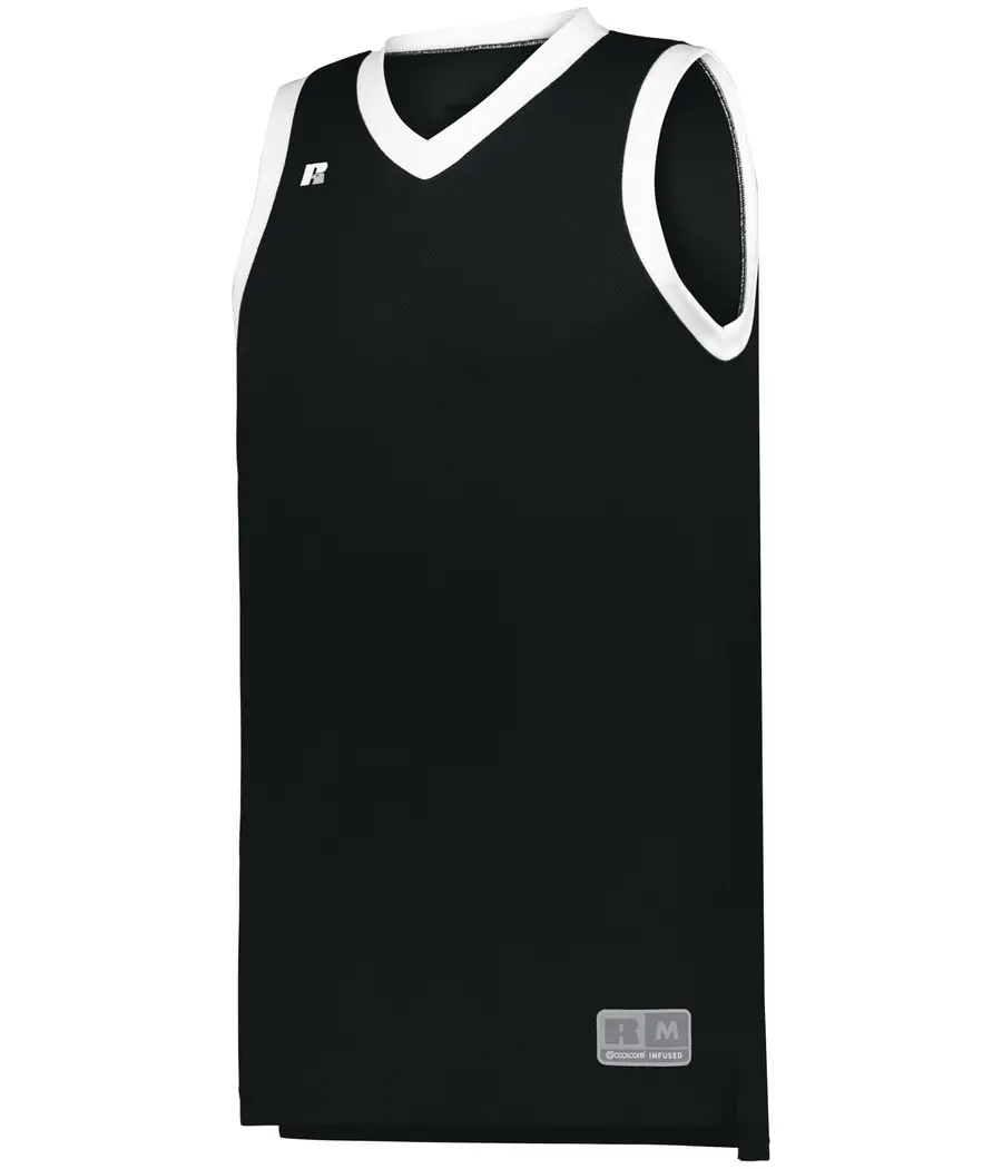 Russell Elite Basketball Jersey Powered BY Coolcore in Black/White