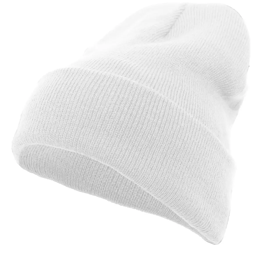 Pacific Headwear Knit Fold Over Beanie in White