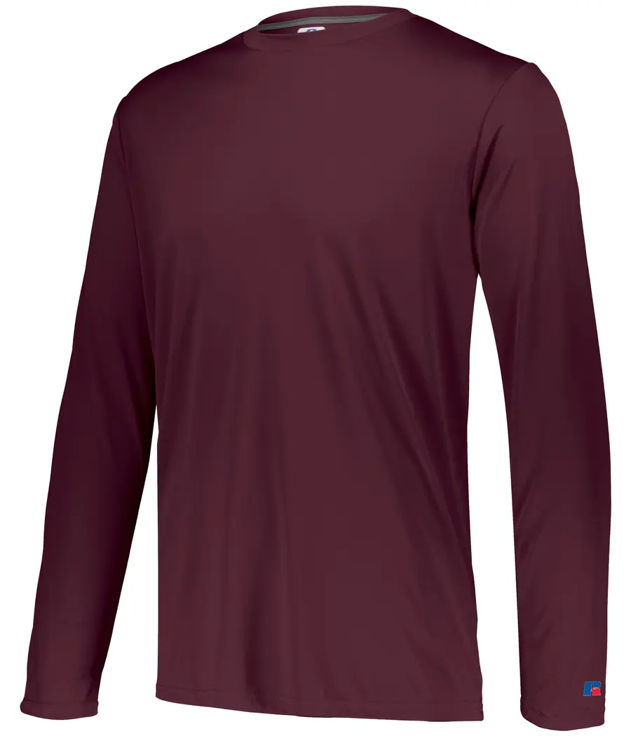 Russell Dri-Power Core Performance Long Sleeve Tee in Maroon