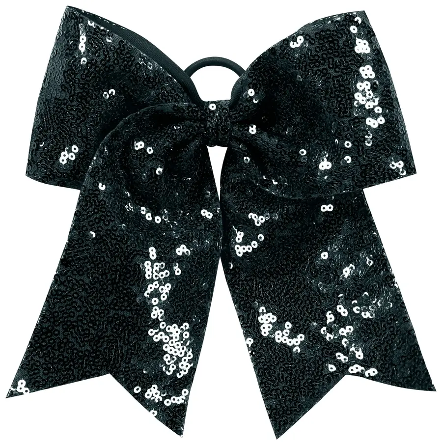 Augusta Sequin Cheer Hair Bow in Black