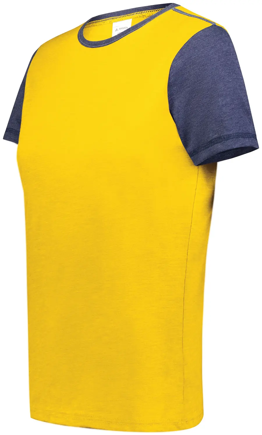 Augusta Ladies Gameday Vintage Ringer Tee in Gold Heather/Navy Heather