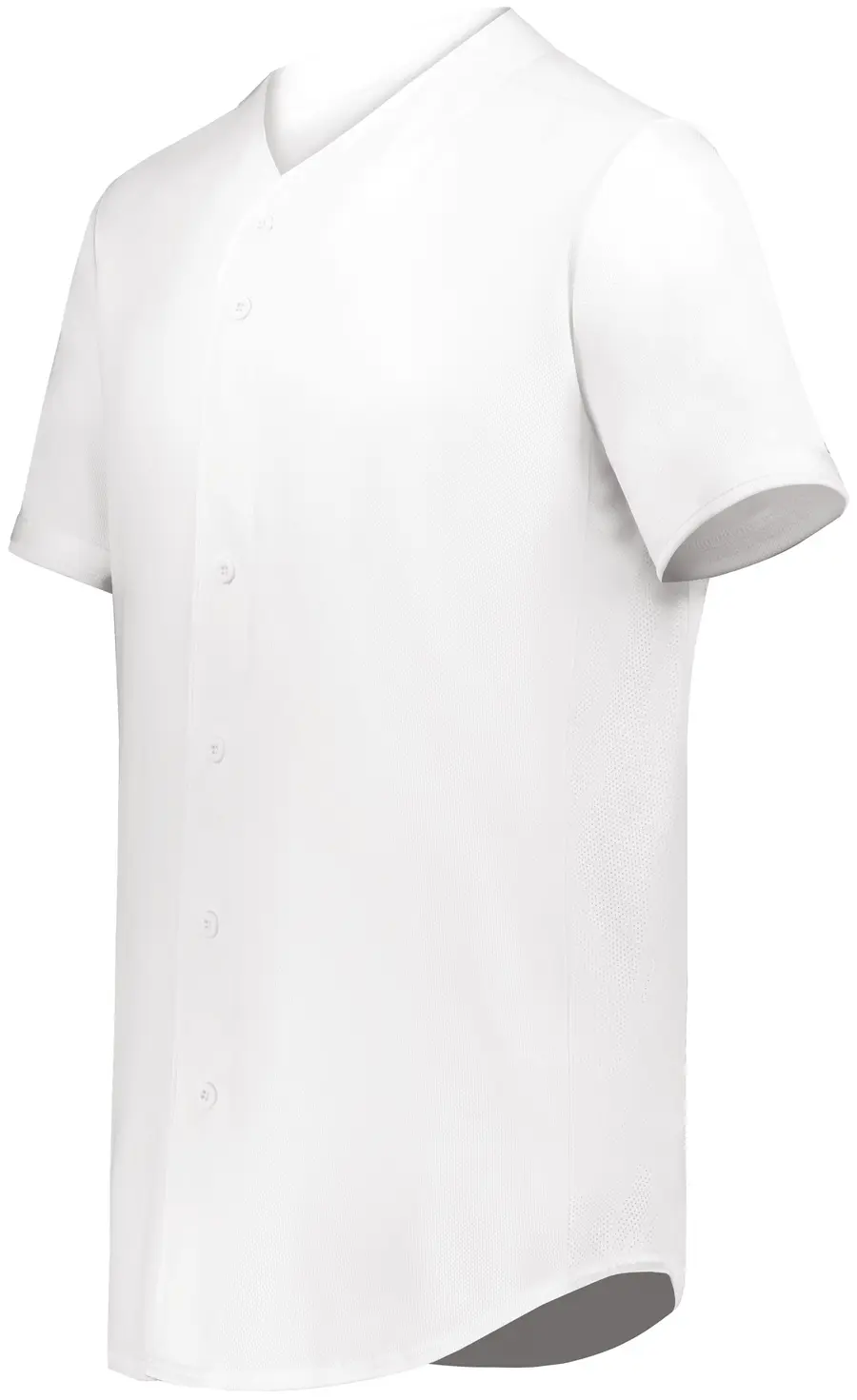 Augusta Youth Cutter+ Full Button Baseball Jersey in White