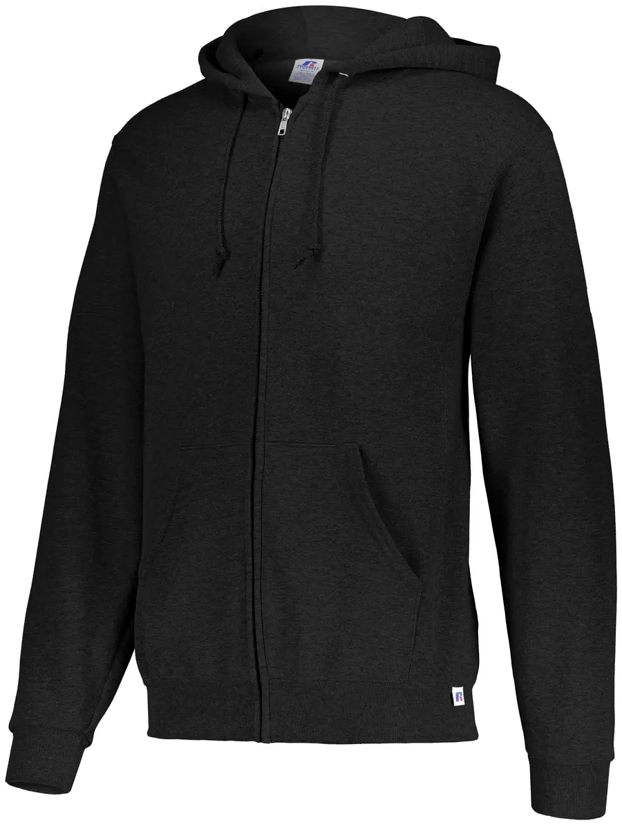 Russell Dri-Power Fleece Full-Zip Hoodie in Black