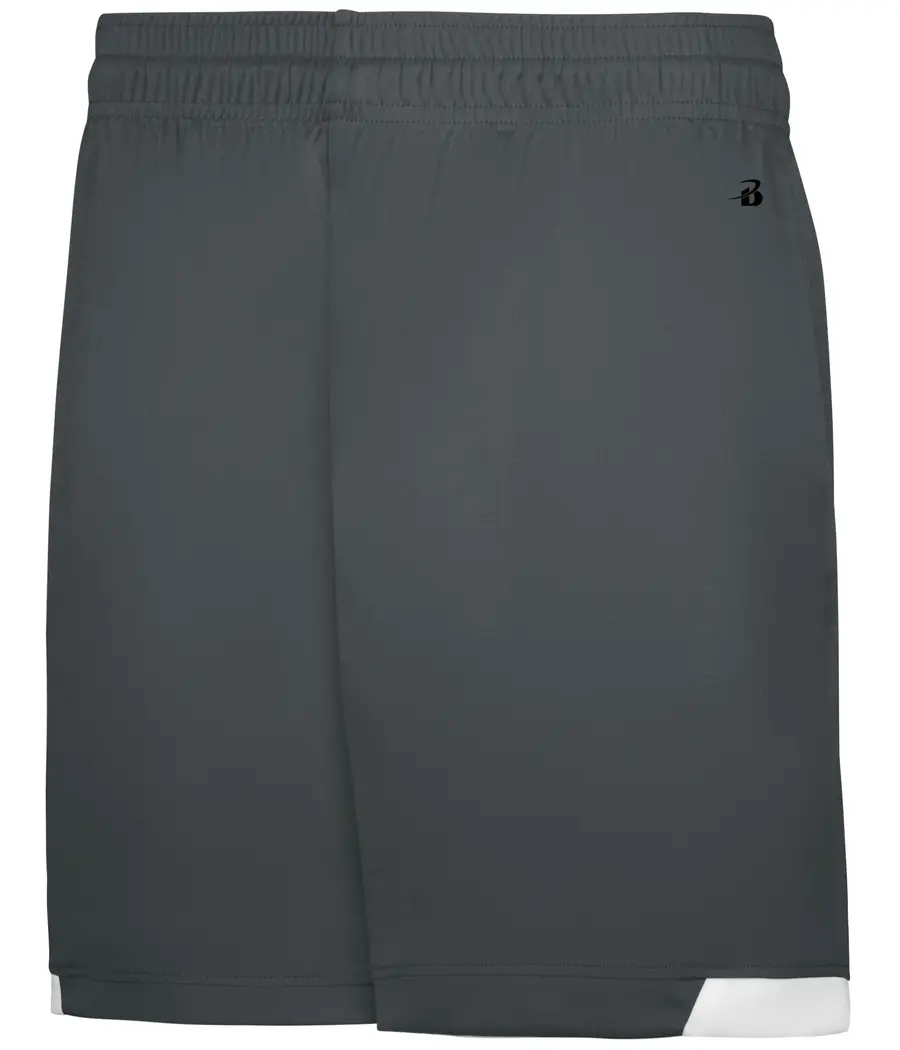 Badger Sport ON THE Rise Shorts in Graphite/White