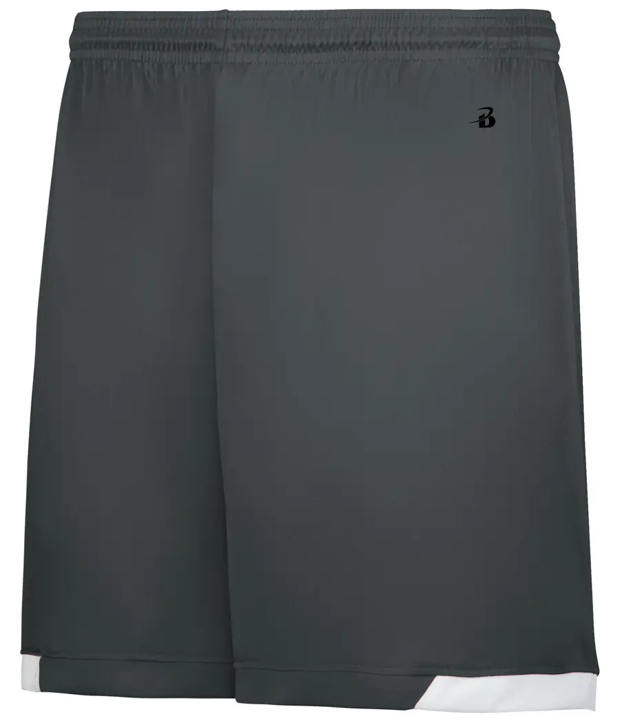 Badger Sport Ladies ON THE Rise Shorts in Graphite/White