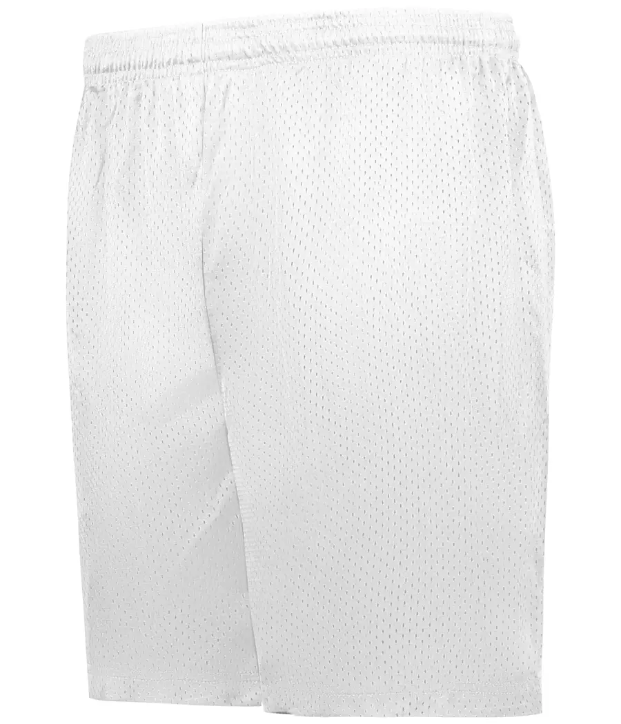 Badger Sport Mesh/Tricot 7-Inch Inseam Shorts in White