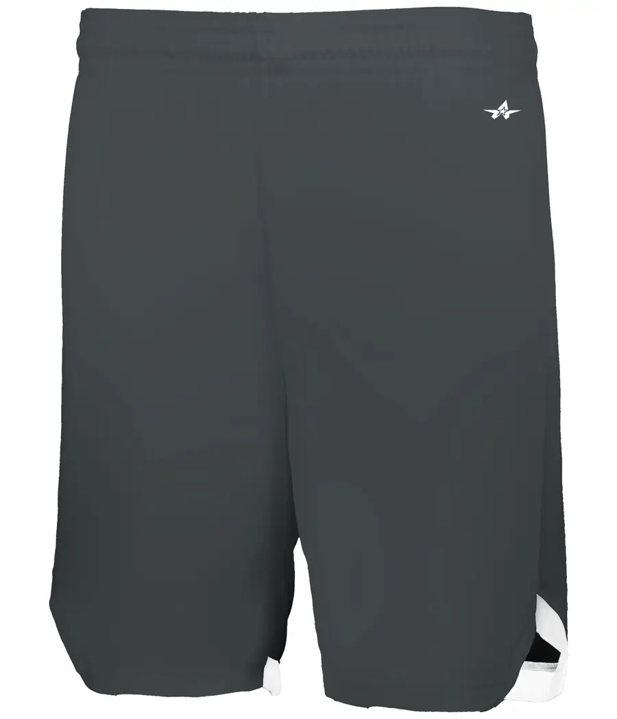 Alleson Athletic ON THE Rise Basketball Shorts in Graphite/White
