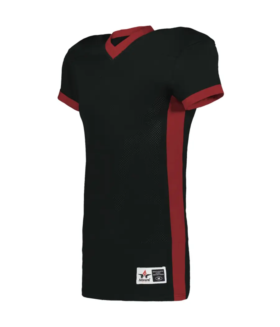 Alleson Athletic Youth Elusive Football Jersey in Black/Red
