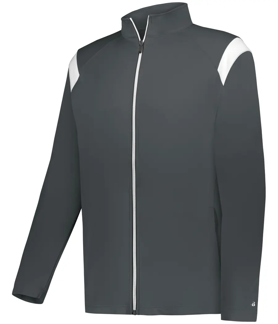 Badger Sport ON THE Rise Warm-UP Jacket in Graphite/White
