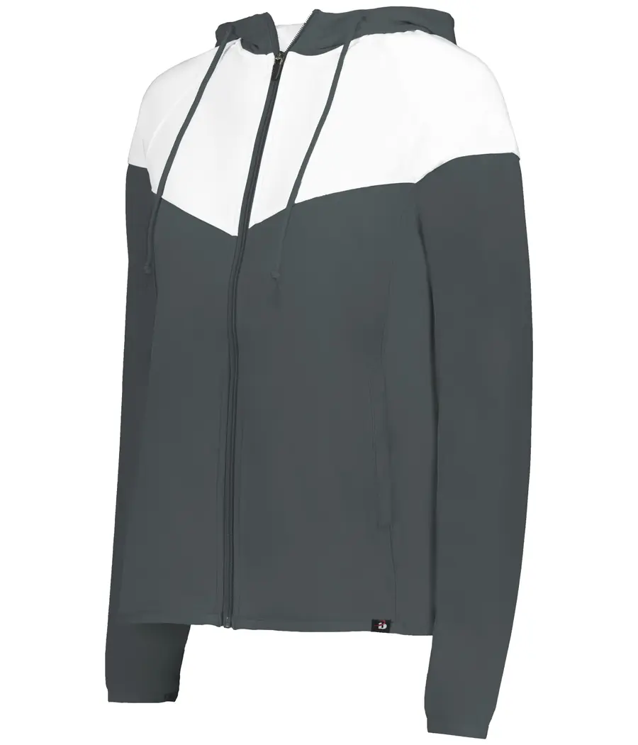 Badger Sport Ladies Sprint Outer Core Jacket in Graphite/White