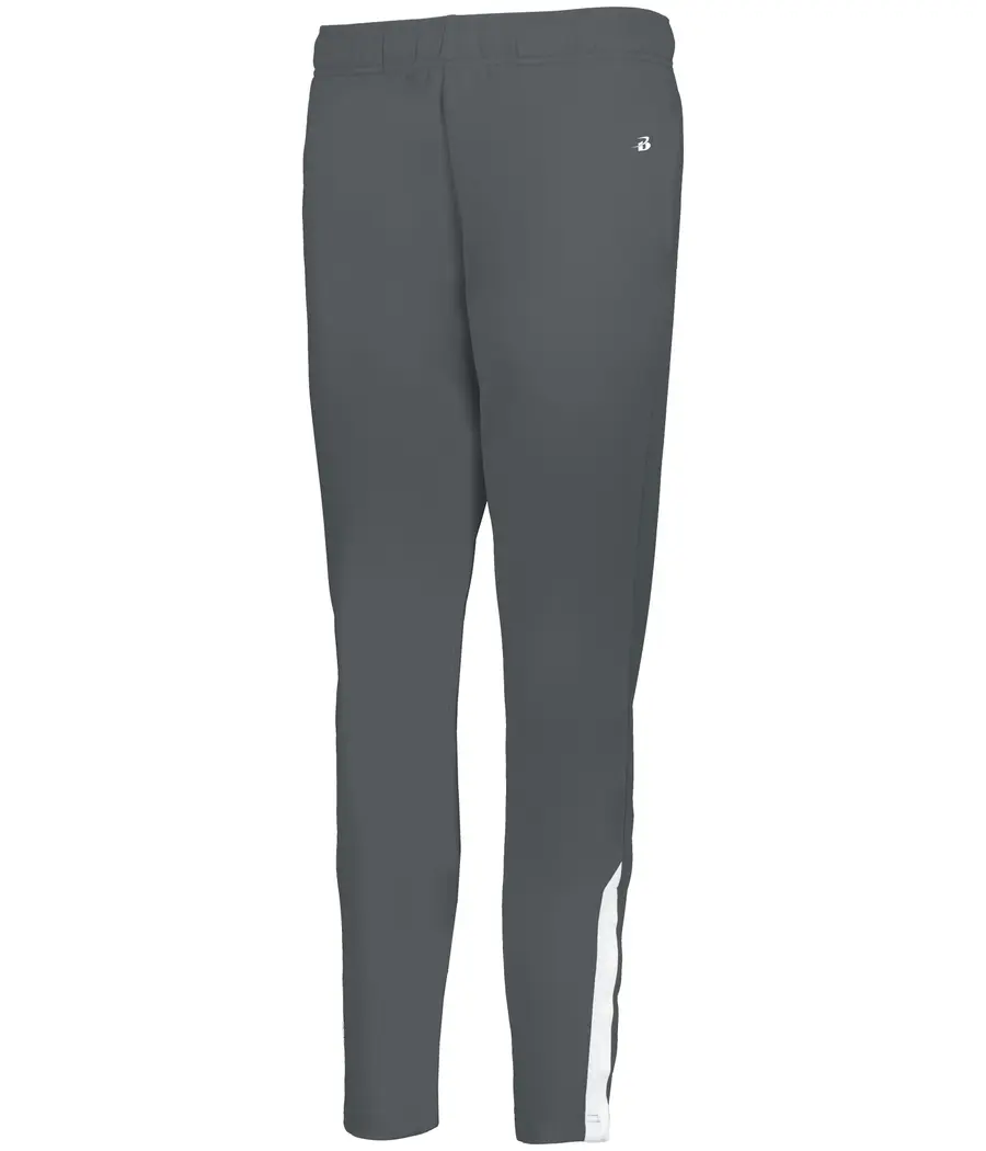 Badger Sport Ladies ON THE Rise Warm-UP Pant in Graphite/White