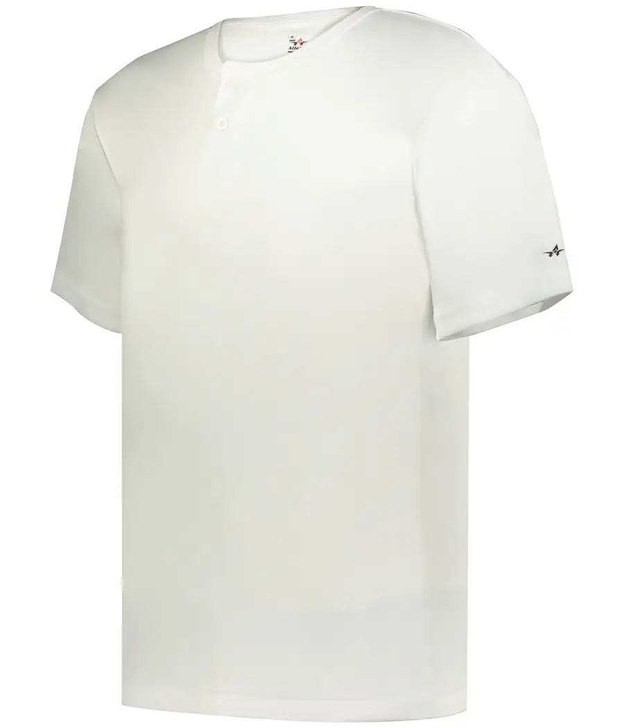 Alleson Athletic B-Core TWO-Button Baseball Jersey in White