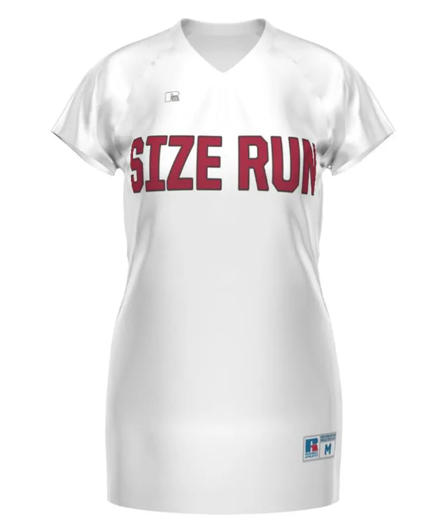 Russell Ladies FreeStyle Sublimated V-Neck Softball Jersey in White