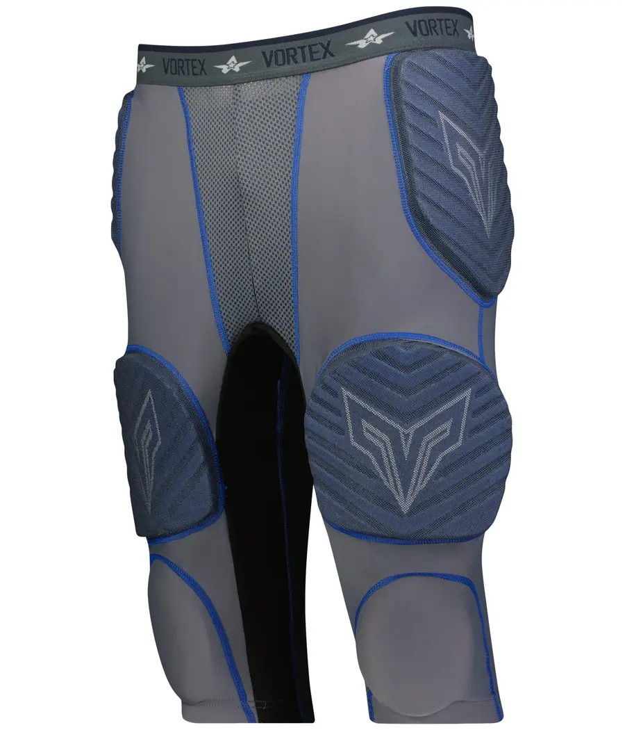 Alleson Athletic Vortex Integrated 7 Padded Football Girdle in Charcoal Solid/Navy
