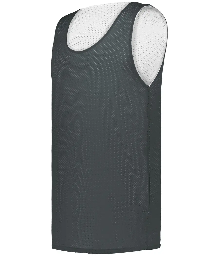 Badger Sport Youth Mesh Reversible Basketball Jersey in Graphite/White