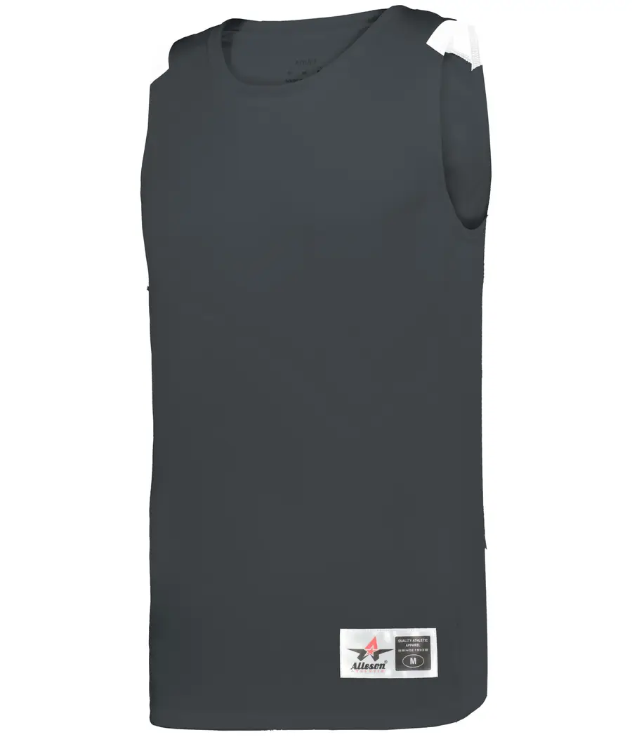 Alleson Athletic Youth ON THE Rise Basketball Jersey in Graphite/White