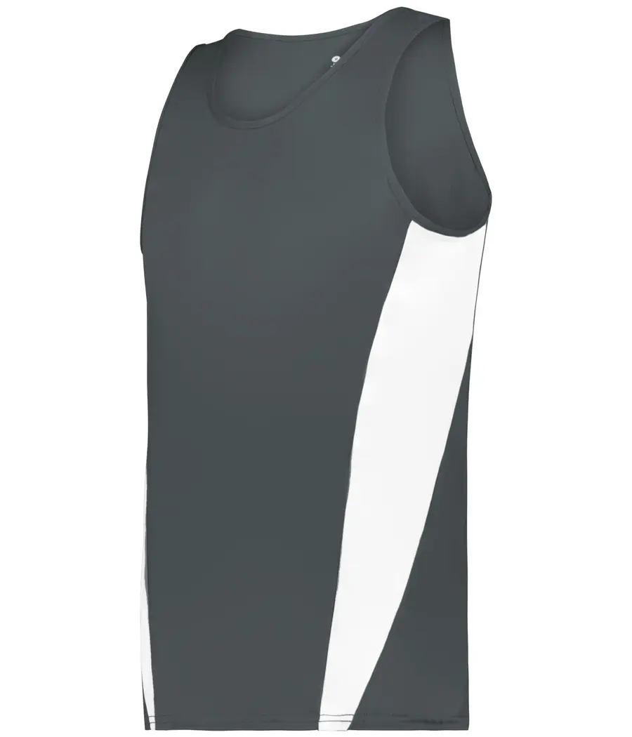 Alleson Athletic Youth Stride Singlet in Graphite/White