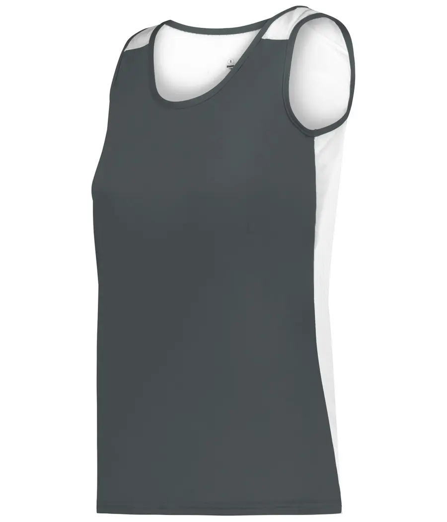 Alleson Athletic Ladies Arrow Mesh Back Single in Graphite/White