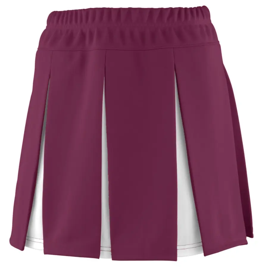 Augusta Girls Liberty Skirt in Maroon/White