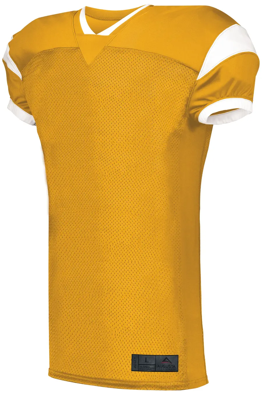 Augusta Youth Slant Football Jersey in Gold/White