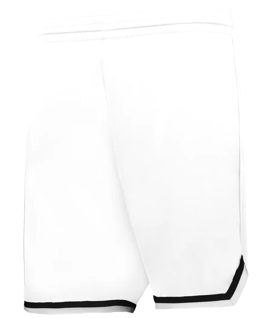 Alleson Athletic Youth Retro Basketball Shorts in White/Black/White