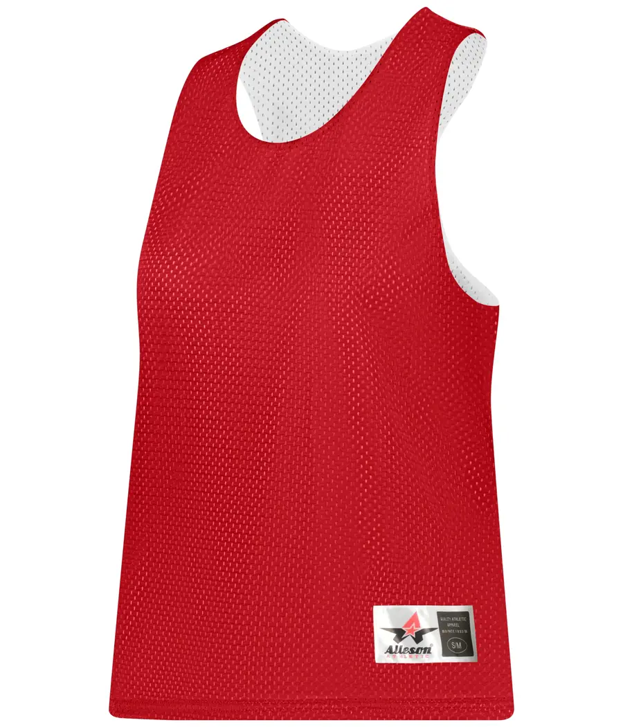 Alleson Athletic Ladies Reversible Lacrosse Practice Jersey in Red/White