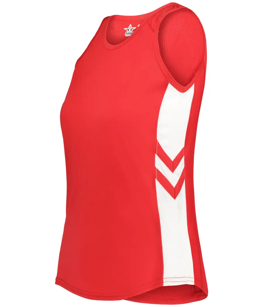 Alleson Athletic Ladies Medal Track Jersey in Red/White