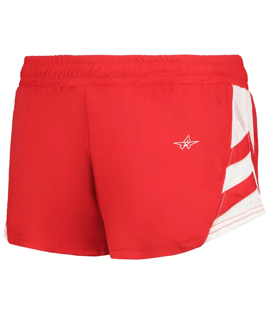 Alleson Athletic Ladies Medal Track Shorts in Red/White