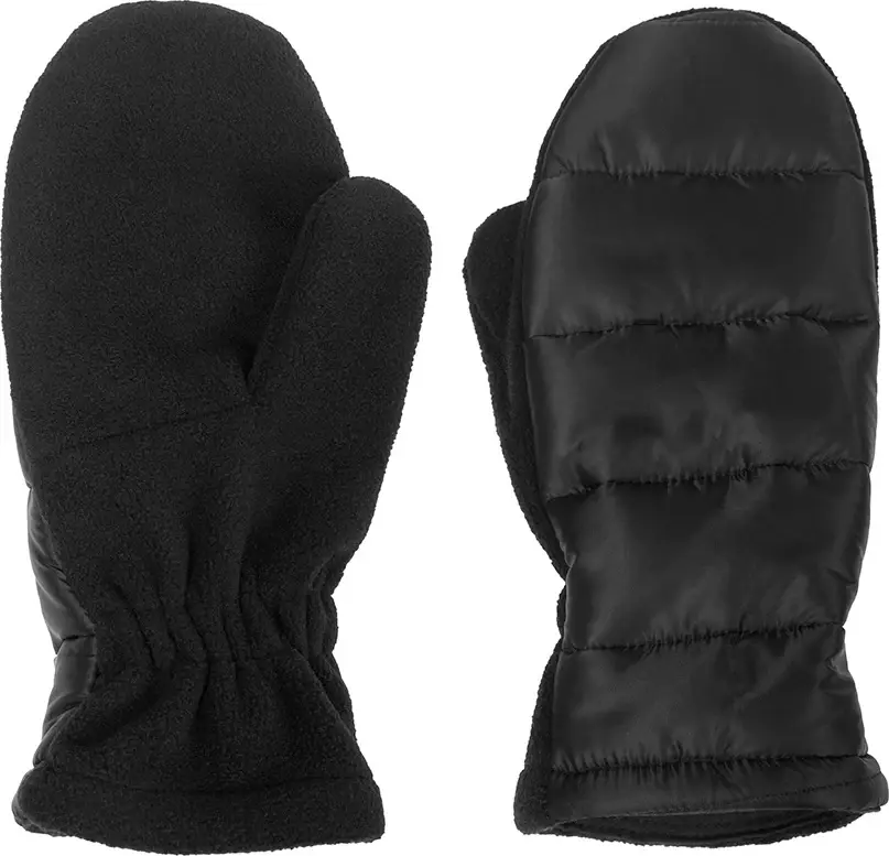 Ethica Quilted mittens in Black