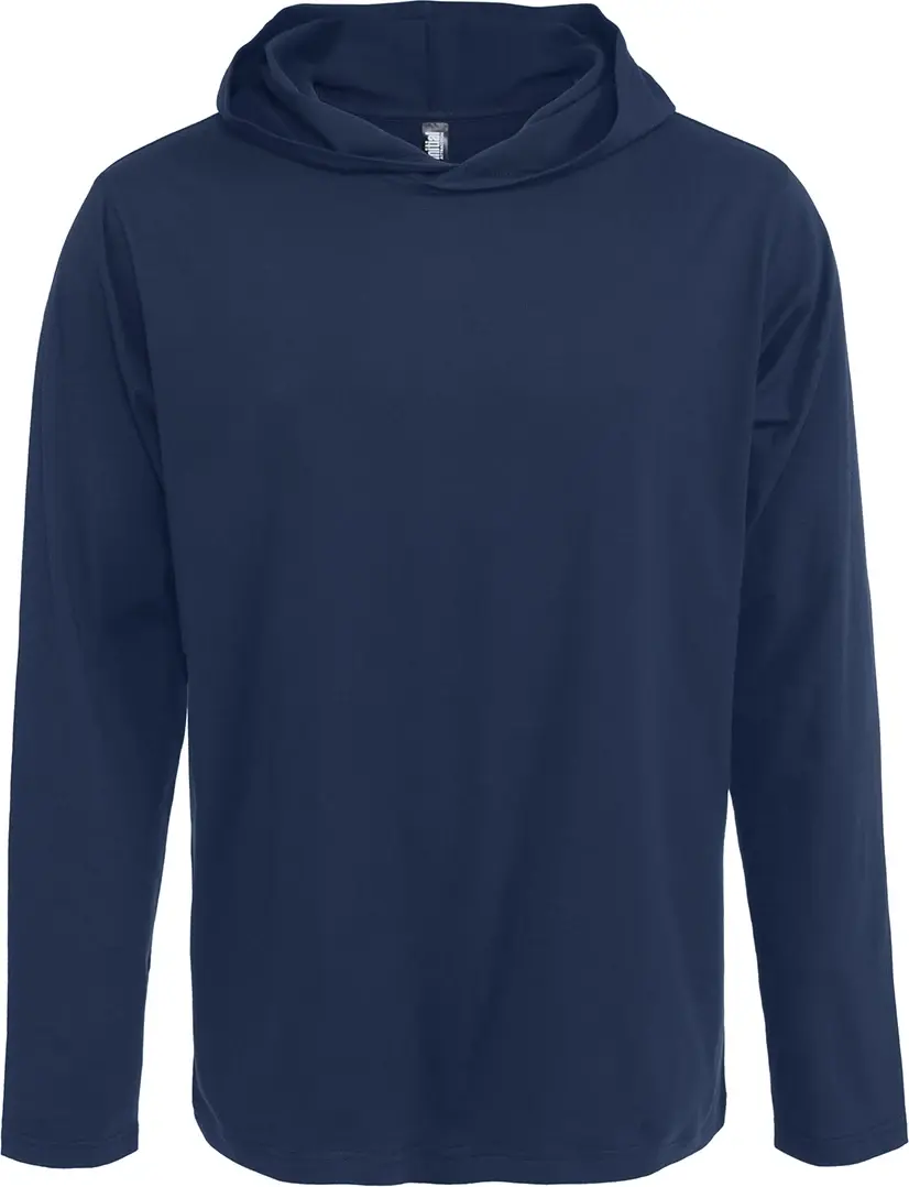 Initial Hooded long sleeve t-shirt in Navy